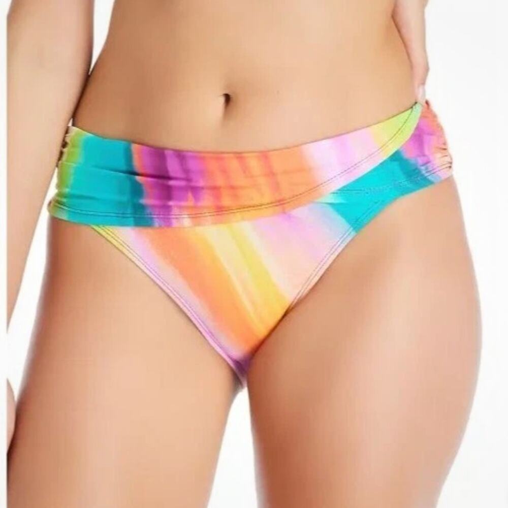Bleu Rod‎ Beattie Splash Out Rainbow Sarong Wrap Hipster Swimwear NWT Size 14